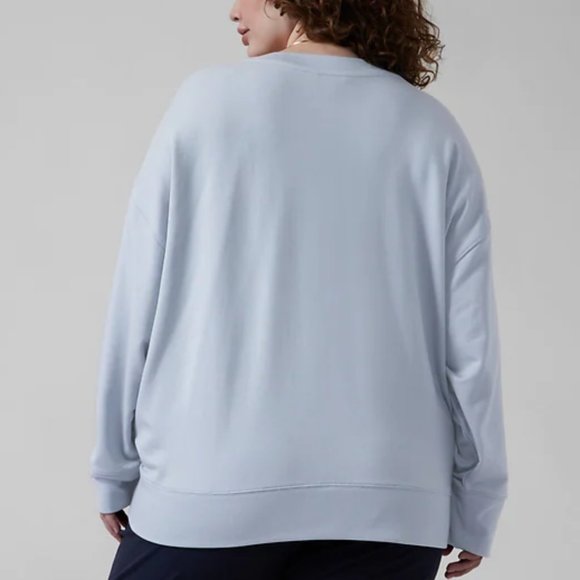 ATHLETA BLUE STAR BALANCE HENLEY SWEATSHIRT - Picture 6 of 6